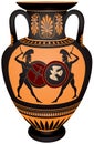 Amphora with the Ancient Greece warriorÃ¢â¬â¢s Royalty Free Stock Photo